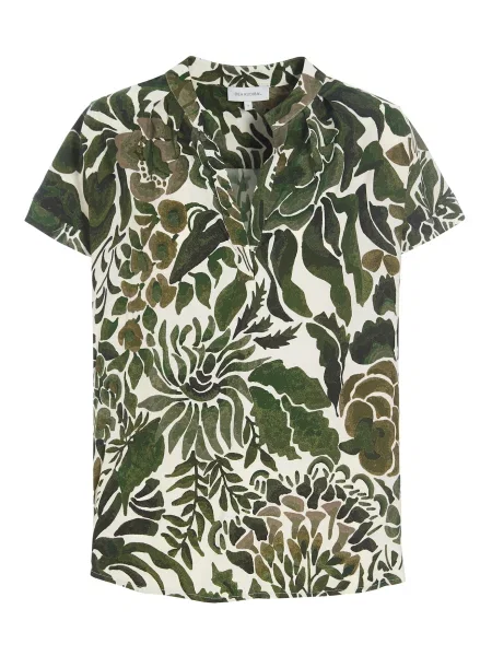 Dea Kudibal Bluză Calitadea / maro / verde bej