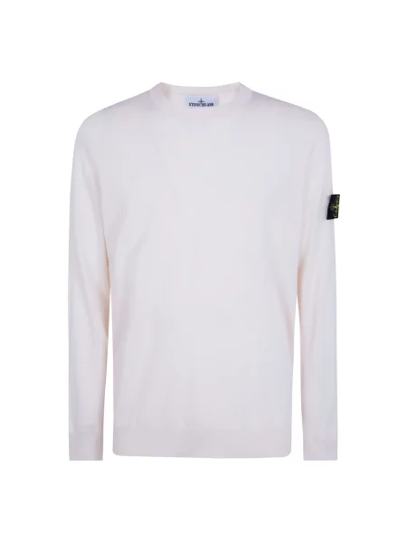 Sweter Stone Island wełniany z kamieniami beżowy