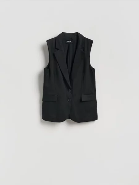 Reserved Kamizelka z lyocellu czarny