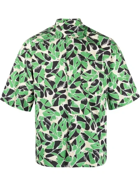 Cămașă Dsquared2 cu imagine scurtă verde