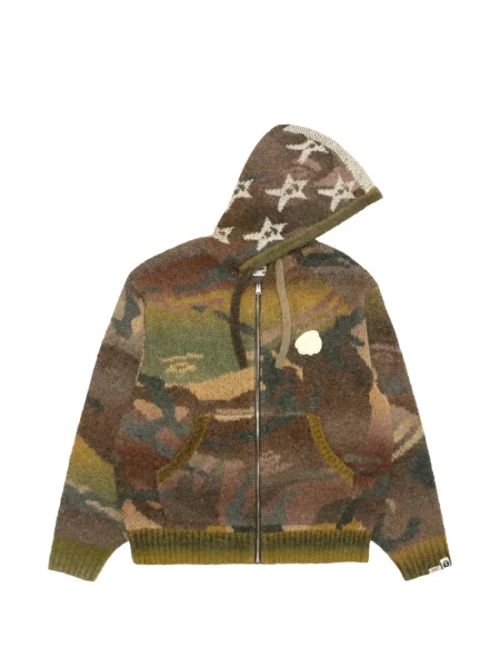 Maskáčová mikina s kapucí Aape By *a Bathing Ape® s potiskem zelená