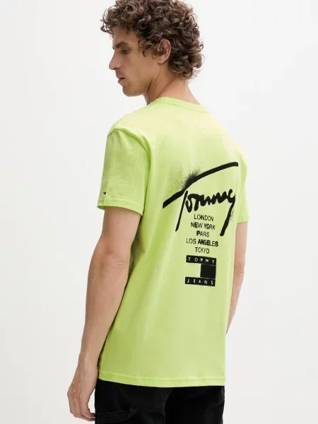 Tommy Jeans tričko pánske zelená