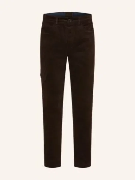 Grasegger Cargové Kalhoty Turin Slim Fit Ze Sametu tmavě hnědá