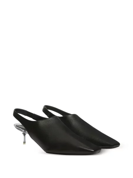 Pantofi cu toc Courreges slingback negru