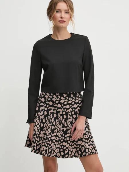 Answear Lab felső gyapjú keverékből sima fekete