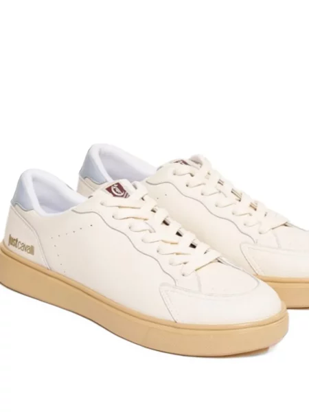 Sneakerși Just Cavalli cu imagine alb