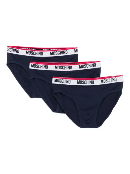 Chiloți multipac Moschino cu autograf albastru