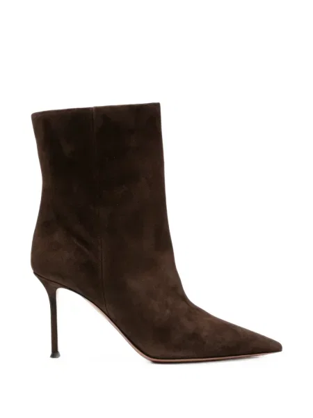 Botine Aquazzura din piele de căprioară maro