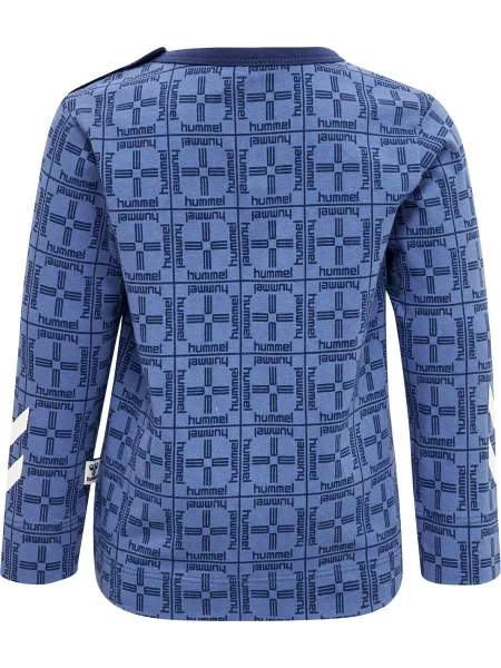 T-shirt z długim rękawem dla chłopca Hummel Check niebieska