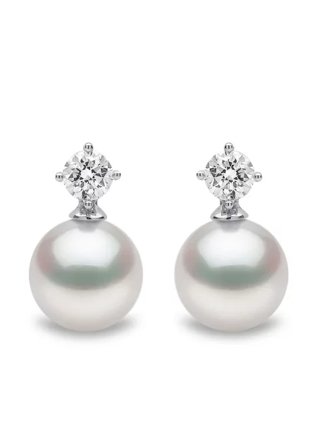 Класическа обеци Yoko London с перли бяло