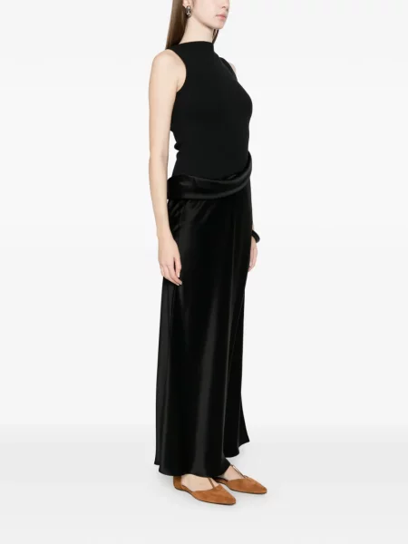 Rochie maxi Nanushka drapată de costum negru