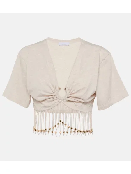 Top Rabanne z frędzli z dżerseju o krotszym kroju