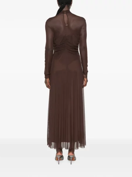 Rochie maxi Twinset cu volane maro