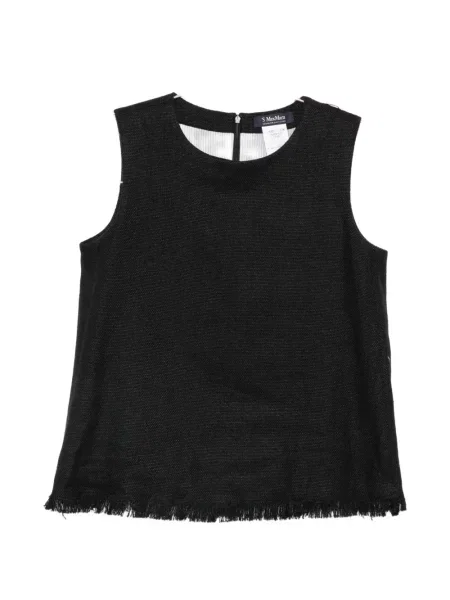 Top 's Max Mara cu franjuri fără mâneci negru