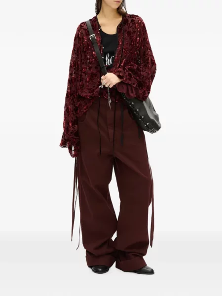 Bluză Ann Demeulemeester de catifea roșu