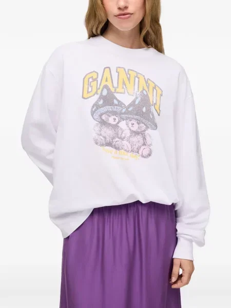Ursuleț de pluș lung tricou Ganni alb