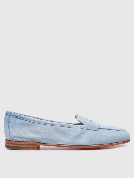 Замшеві лофери Santoni блакитні