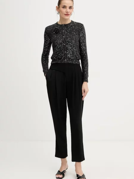 Штани Fracomina фасон сигарети висока посадка чорний