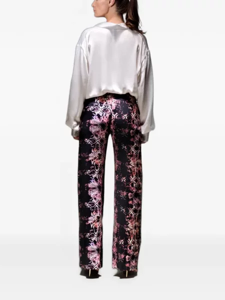 Pantaloni Tessitura cu model piele de șarpe negru