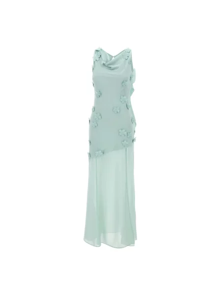 Rotate sukienka turkusowy maxi dopasowana błękitna