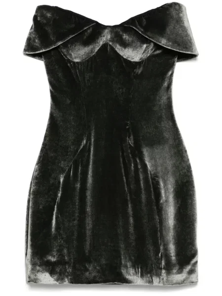 Rochie mini Mugler de catifea de costum gri