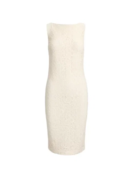 Rochie midi Lauren Ralph Lauren fără mâneci din dantelă