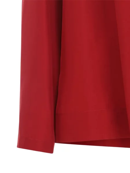 Bluzka Carven z dekoltem w serek drapowana czerwona