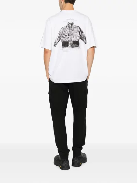 Tricou Stone Island cu imagine alb