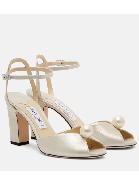 Sandale Jimmy Choo din piele alb