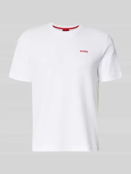 T-shirt z mieszanka bawełny model AUSTIN' Hugo biała