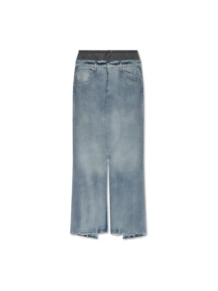 Spódnica jeansowa Maison Margiela z rozcieciem niebieska