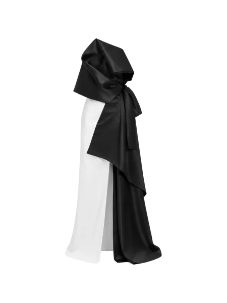 Rochie Monarh cu funde asimetrică alb