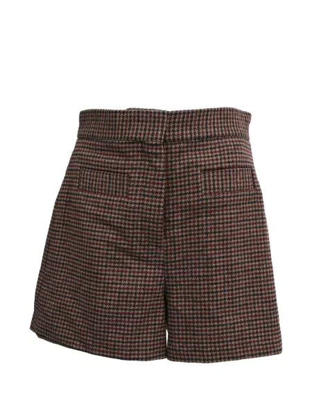 Pantaloni scurți Sandro cu model pepito din tweed maro