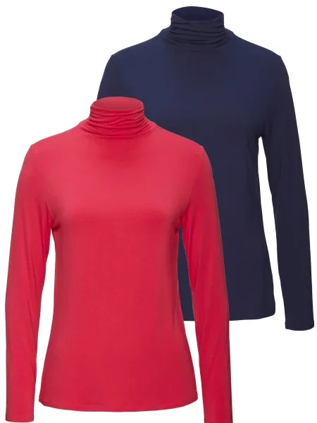 LASCANA Tricou bleumarin / cranberry roșu