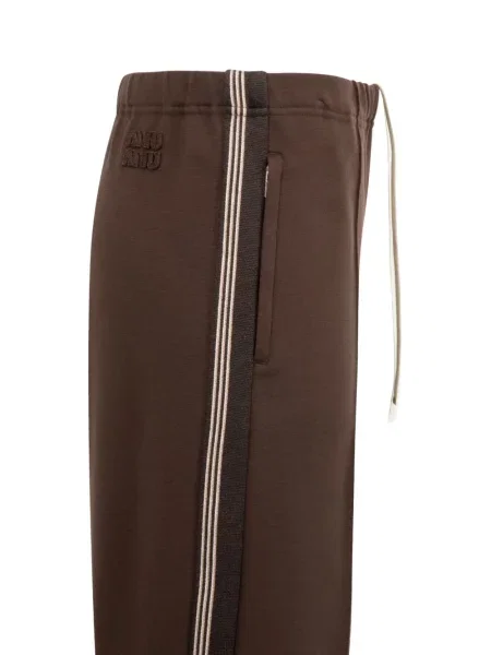 Pantaloni Miu Miu cu dungi maro