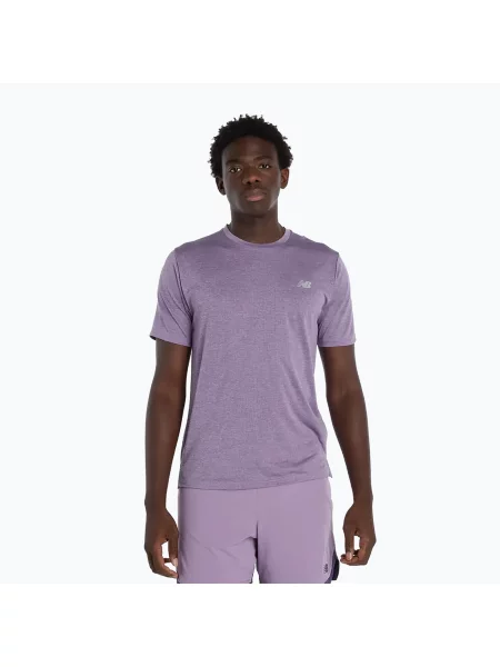 Мъжка тениска New Balance Athletics Run candied violet heather виолетово
