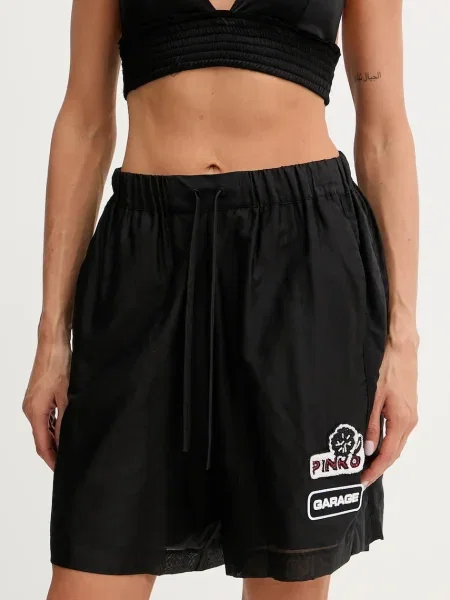 Pinko szorty gładkie high waist czarny