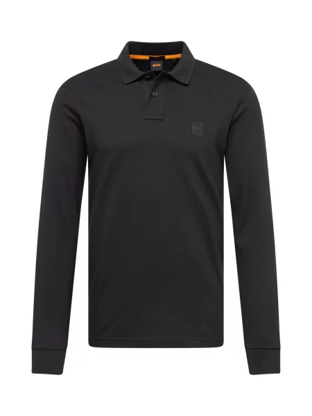 Tricou polo Boss cu mâneci lungi negru