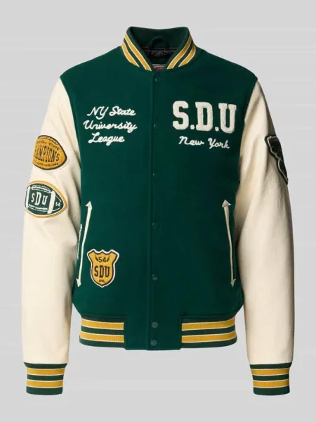 Kurtka typu college z mieszanki wełny z wpuszczanymi Superdry