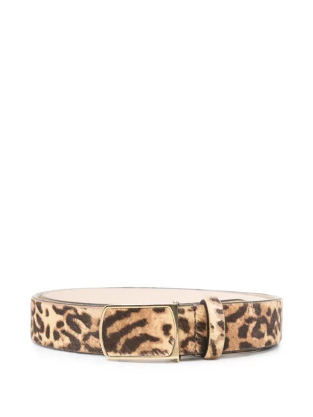 Curea Isabel Marant cu imagine cu model leopard cu cataramă maro