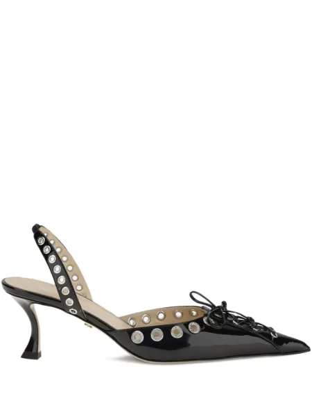 Pantofi cu toc Mach & Mach slingback negru