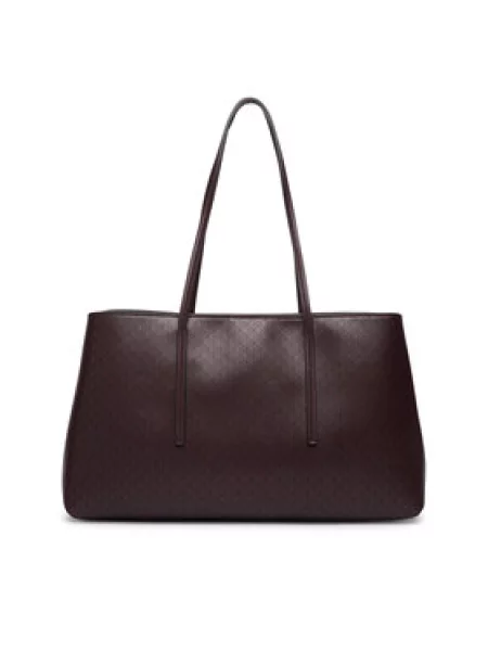 Calvin Klein Táska Emblem Aop Medium Work Tote Bordó