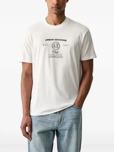 Tricou Armani Exchange cu imagine alb