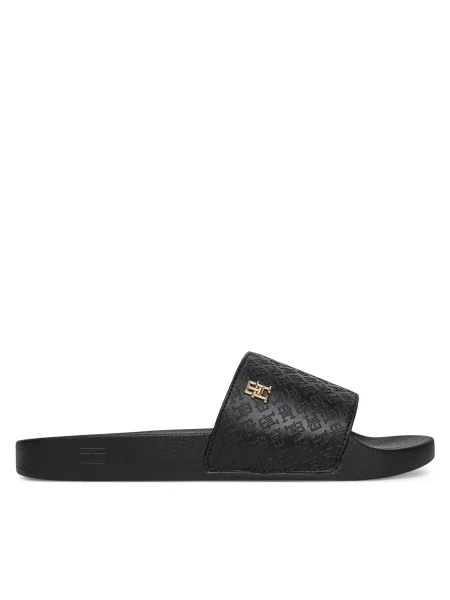 Papucs Tommy Hilfiger Th Monogram Poolside fekete