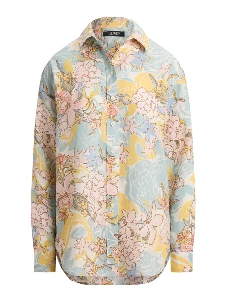 Lauren Ralph Lauren Bluza kremna / svetlo / svetlo rumena / roza modra