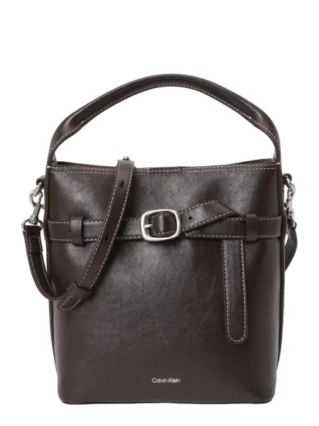 Geanta crossbody Calvin Klein din piele cu cataramă maro