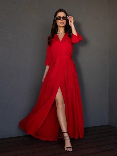 ISSA Plus Сукня максі червоний