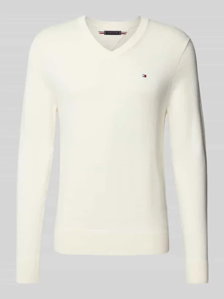Sweter o kroju regular fit z mieszanki bawełny i kaszmiru Tommy Hilfiger biały