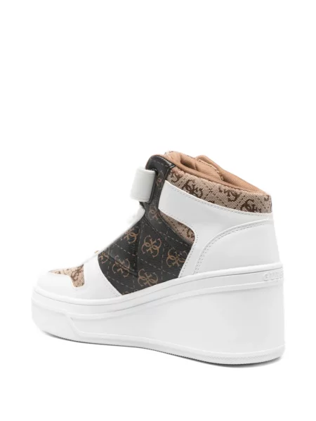 Sneakerși Guess cu platformă alb