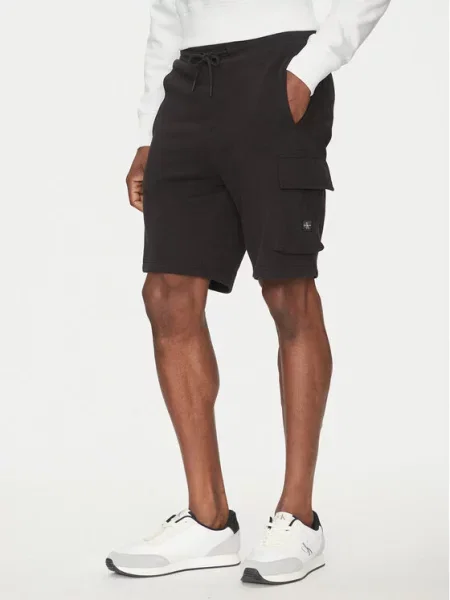 Kratek kratke jeans hlače Calvin Klein Jeans črna